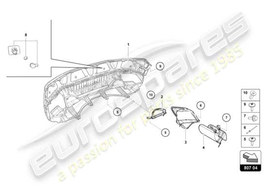 a part diagram from the Lamborghini Huracan LP580 parts catalogue