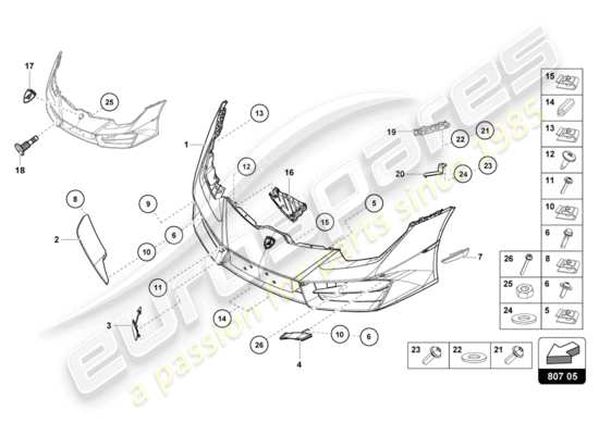 a part diagram from the Lamborghini Huracan LP580 parts catalogue