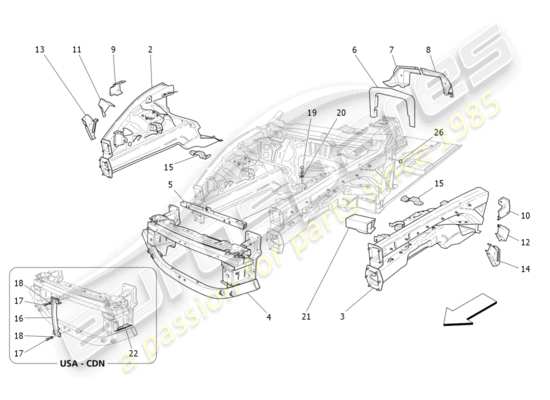 a part diagram from the Maserati GranTurismo parts catalogue