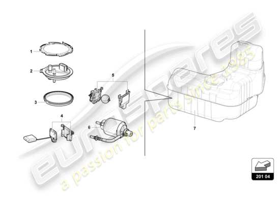 a part diagram from the Lamborghini Huracan LP580 parts catalogue