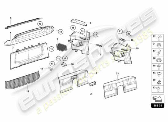 a part diagram from the Lamborghini Huracan LP580 parts catalogue