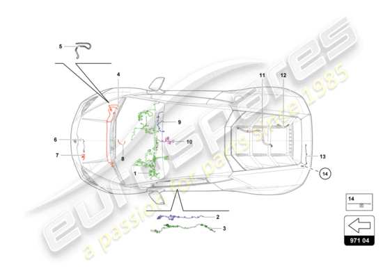 a part diagram from the Lamborghini Huracan LP580 parts catalogue