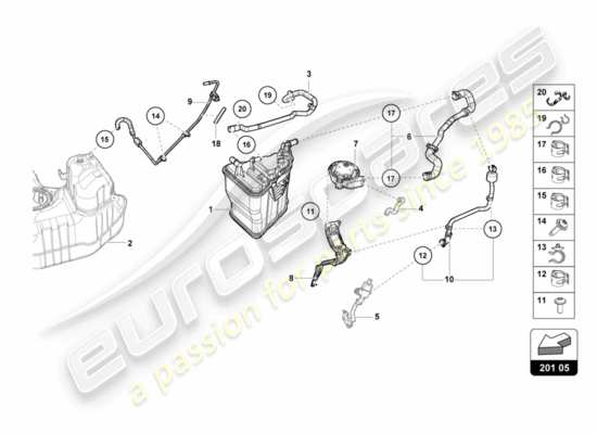 a part diagram from the Lamborghini Huracan LP580 parts catalogue