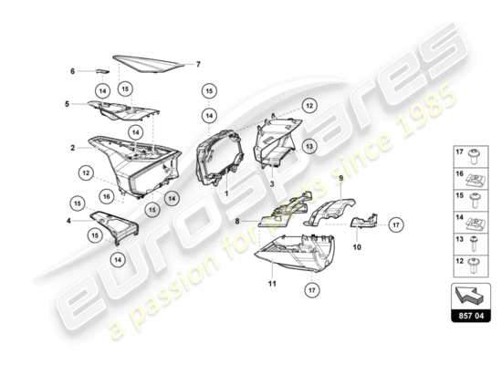 a part diagram from the Lamborghini Huracan LP580 parts catalogue