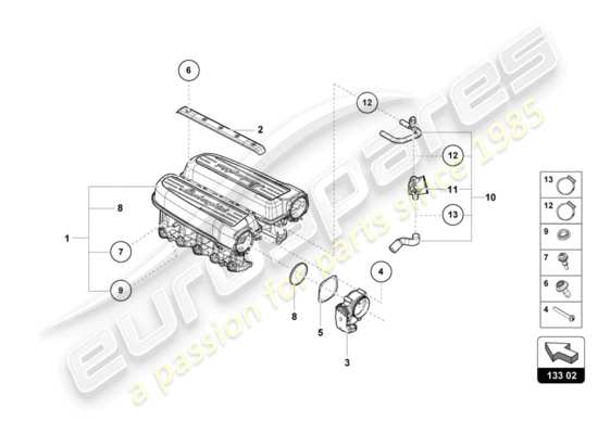 a part diagram from the Lamborghini Huracan LP580 parts catalogue