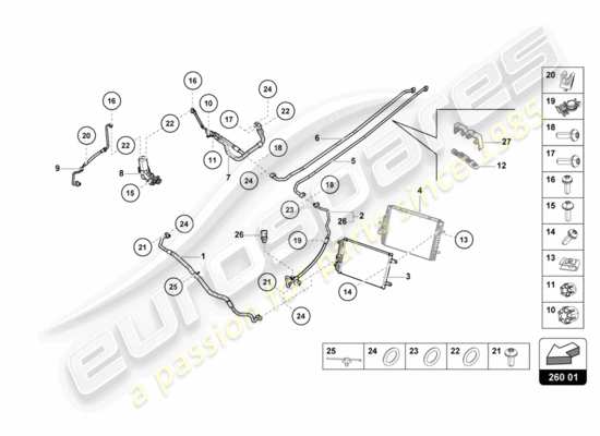 a part diagram from the Lamborghini Huracan LP580 parts catalogue