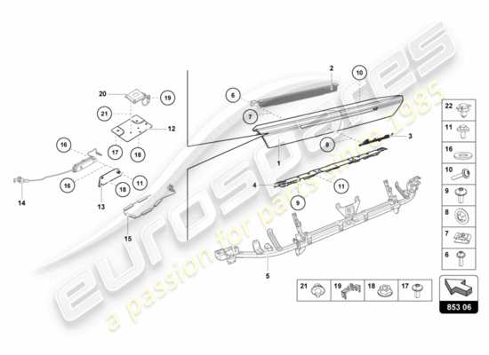 a part diagram from the Lamborghini Huracan LP580 parts catalogue