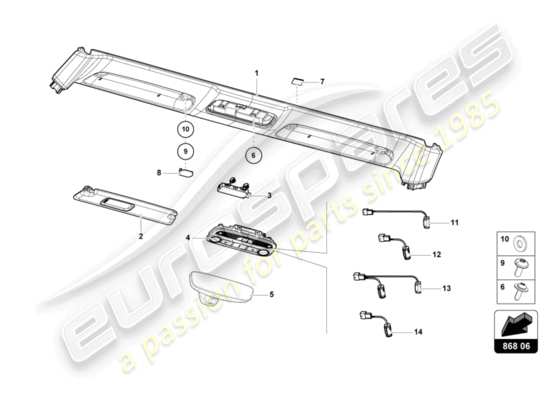 a part diagram from the Lamborghini Huracan LP580 parts catalogue