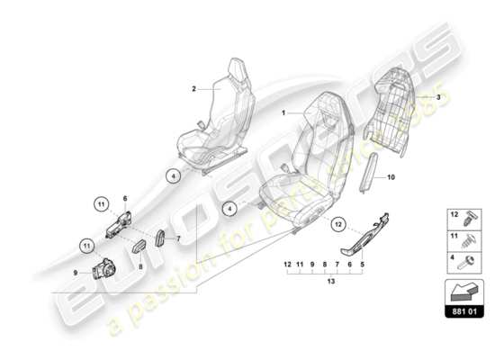 a part diagram from the Lamborghini Huracan LP580 parts catalogue