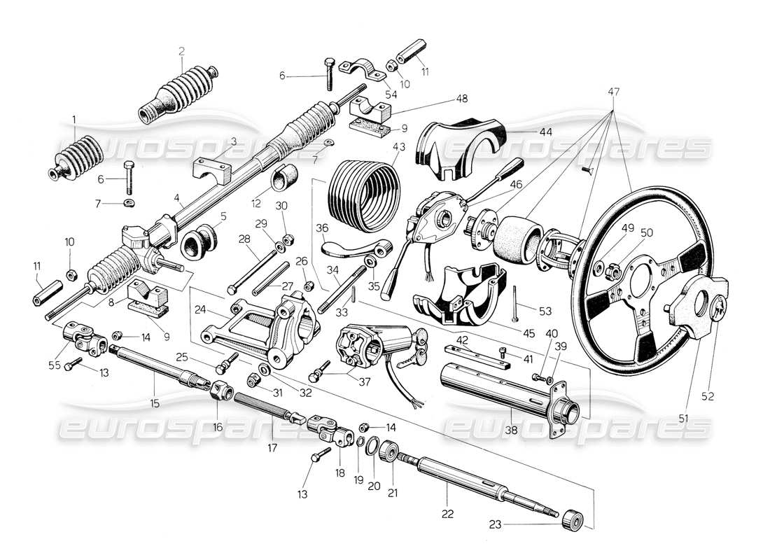 Lamborghini Countach 5000 QV (1985) Steering Parts Diagram