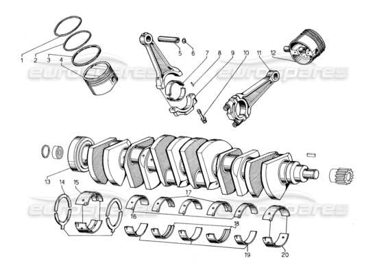 a part diagram from the Lamborghini Countach parts catalogue