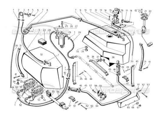 a part diagram from the Lamborghini Countach parts catalogue