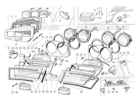 a part diagram from the Lamborghini Countach parts catalogue