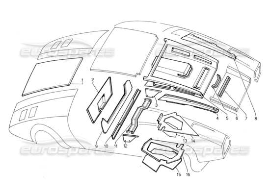 a part diagram from the Lamborghini Countach parts catalogue