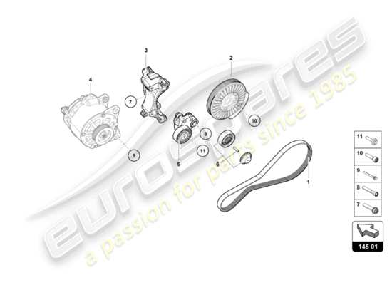 a part diagram from the Lamborghini Huracan LP580 parts catalogue