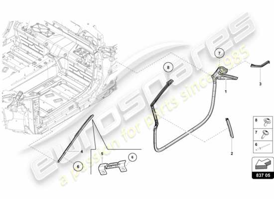 a part diagram from the Lamborghini Huracan LP580 parts catalogue