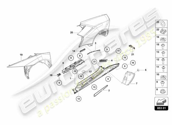 a part diagram from the Lamborghini Huracan LP580 parts catalogue