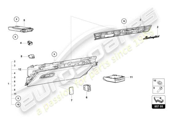 a part diagram from the Lamborghini Huracan LP580 parts catalogue