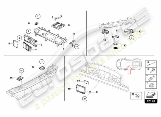 a part diagram from the Lamborghini Huracan LP580 parts catalogue