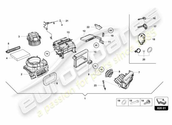 a part diagram from the Lamborghini Huracan LP580 parts catalogue