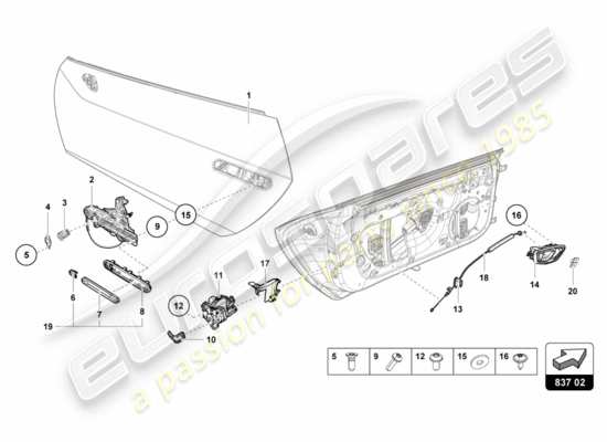 a part diagram from the Lamborghini Huracan LP580 parts catalogue