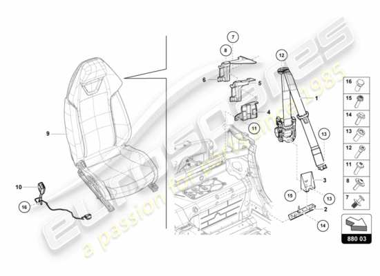 a part diagram from the Lamborghini Huracan LP580 parts catalogue