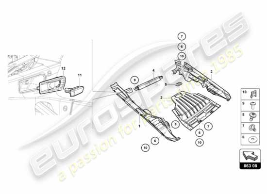 a part diagram from the Lamborghini Huracan LP610 parts catalogue