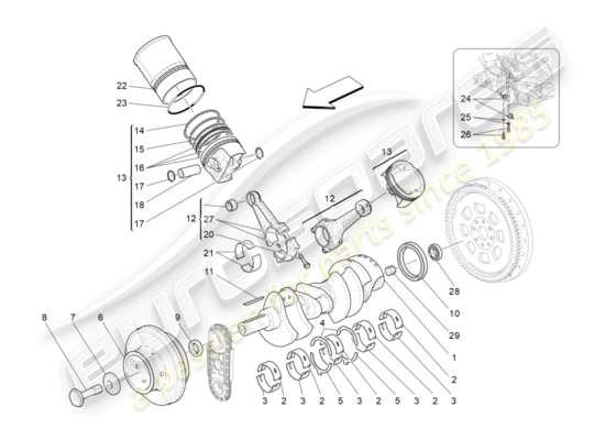 a part diagram from the Maserati GranTurismo parts catalogue