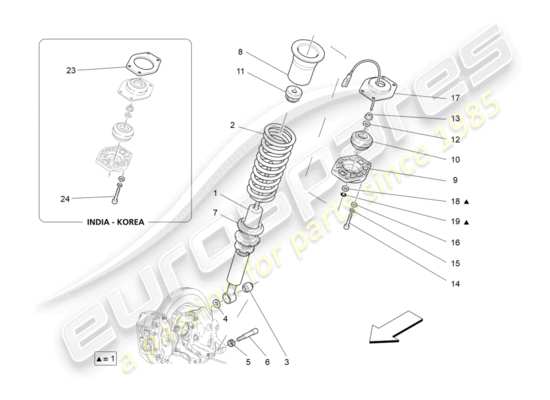 a part diagram from the Maserati GranTurismo parts catalogue