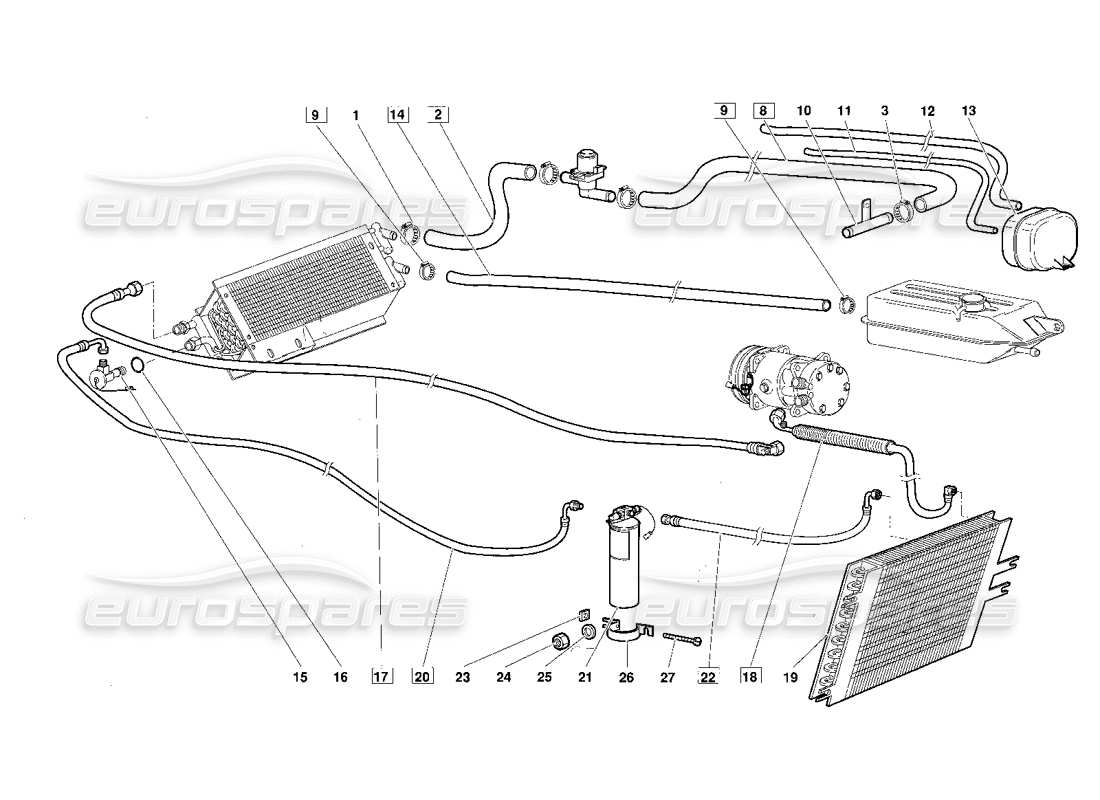 Lamborghini Diablo (1991) Climate Control (Valid for June 1992 Version) Parts Diagram