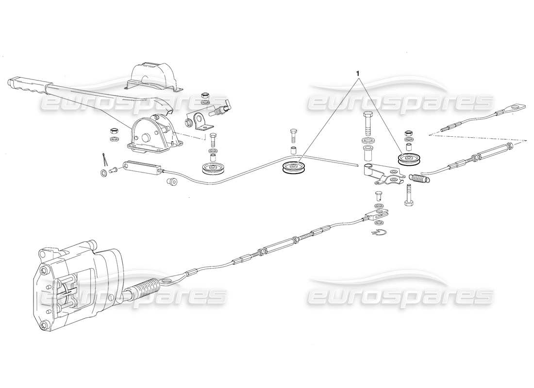 Lamborghini Diablo (1991) Handbrake (Valid for Switzerland Version - October 1991) Parts Diagram