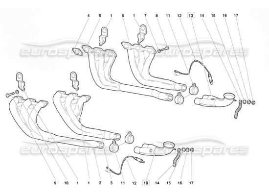 a part diagram from the Lamborghini Diablo parts catalogue