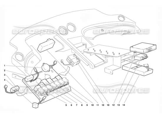 a part diagram from the Lamborghini Diablo parts catalogue