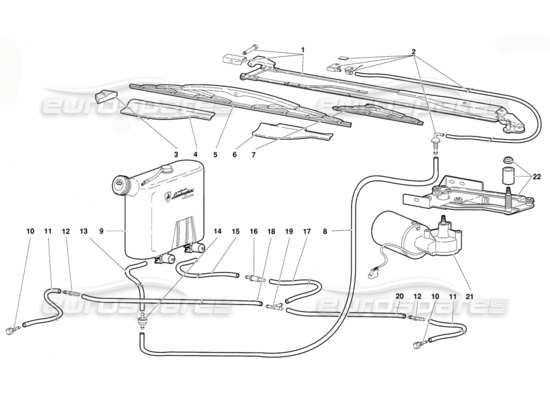 a part diagram from the Lamborghini Diablo parts catalogue