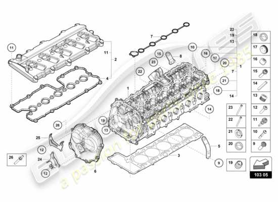 a part diagram from the Lamborghini Huracan LP610 parts catalogue