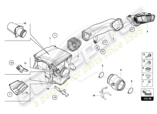 a part diagram from the Lamborghini Huracan LP610 parts catalogue