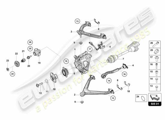 a part diagram from the Lamborghini Huracan LP610 parts catalogue