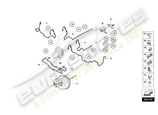 a part diagram from the Lamborghini Huracan LP610 parts catalogue