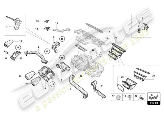 a part diagram from the Lamborghini Huracan LP610 parts catalogue