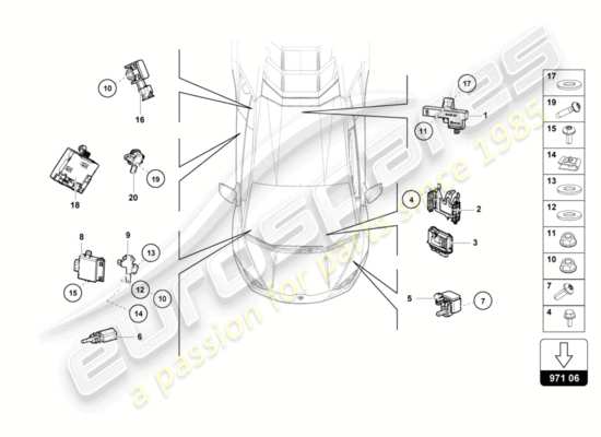 a part diagram from the Lamborghini Huracan LP610 parts catalogue