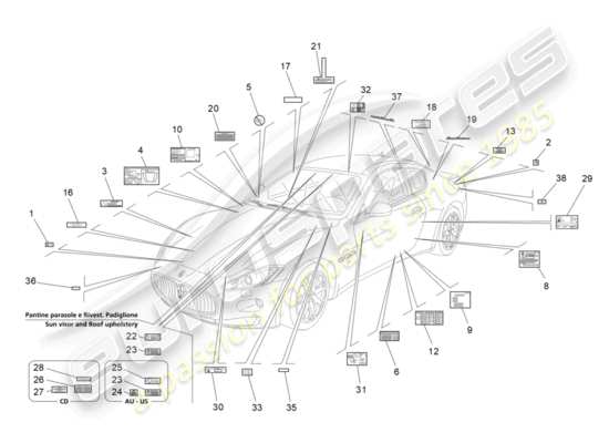 a part diagram from the Maserati GranTurismo parts catalogue