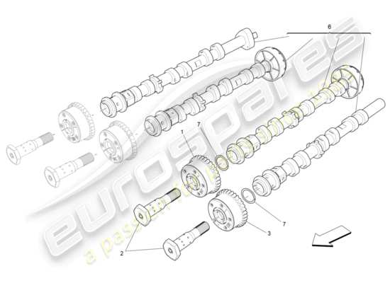 a part diagram from the Maserati Quattroporte M156 (2014 onwards) parts catalogue