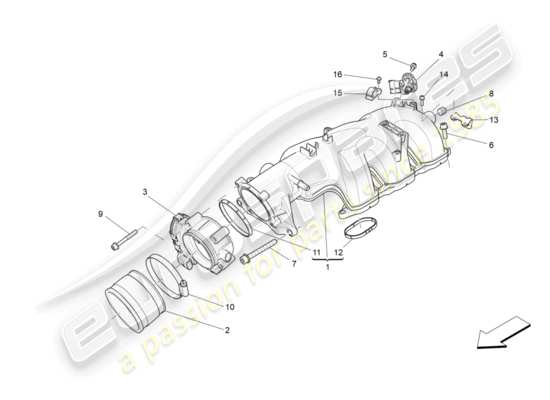 a part diagram from the Maserati Quattroporte M156 (2014 onwards) parts catalogue