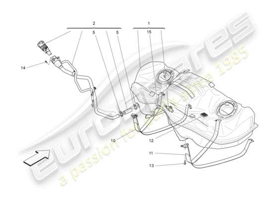 a part diagram from the Maserati Quattroporte M156 (2014 onwards) parts catalogue