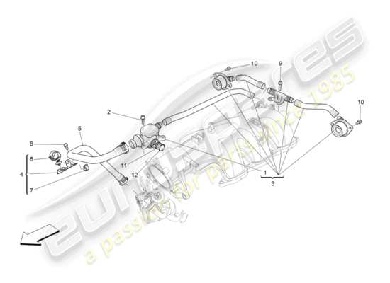 a part diagram from the Maserati Quattroporte M156 (2014 onwards) parts catalogue