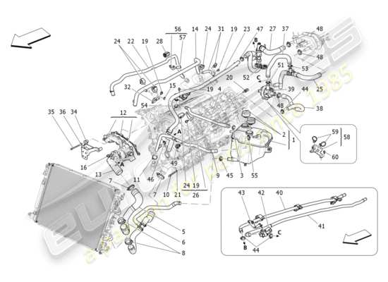 a part diagram from the Maserati Quattroporte M156 (2014 onwards) parts catalogue