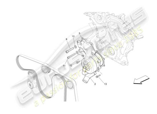 a part diagram from the Maserati Quattroporte M156 (2014 onwards) parts catalogue