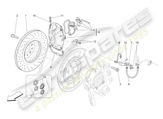 a part diagram from the Maserati Quattroporte M156 (2014 onwards) parts catalogue