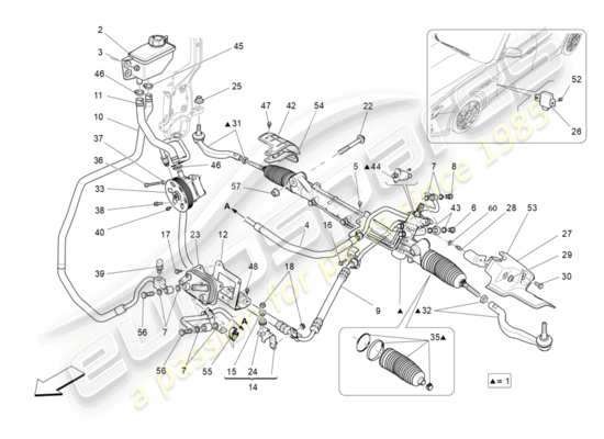 a part diagram from the Maserati Quattroporte M156 (2014 onwards) parts catalogue