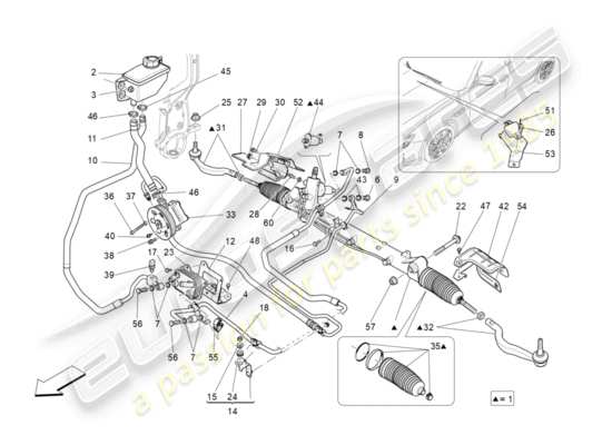 a part diagram from the Maserati Quattroporte M156 (2014 onwards) parts catalogue